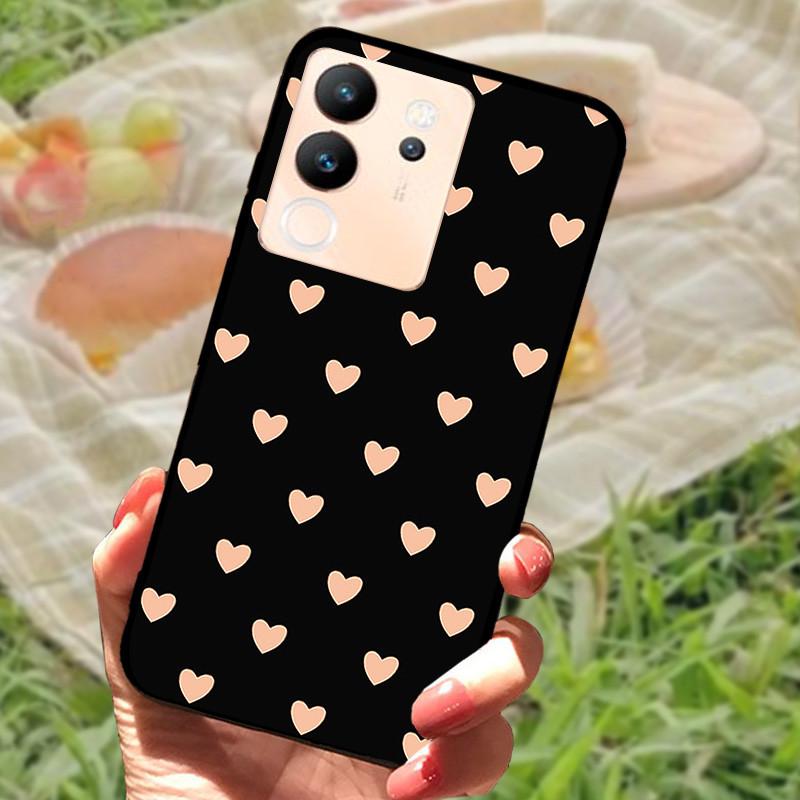 For Vivo V30 Lite Case Cover Silicone Soft Marble Black Bumper Funda Coque for vivo V2314 V30 Lite 5G Full Protective V30Lite