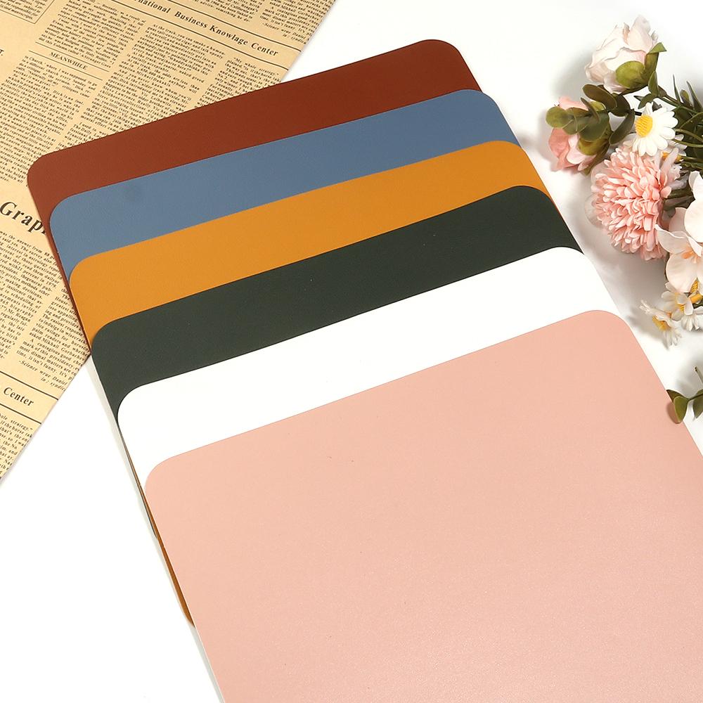 Simple Anti-slip PU Leather Mouse Pad Solid Color Universal Mice Mat New Desk Cushion For Laptop Computer Office Accessories
