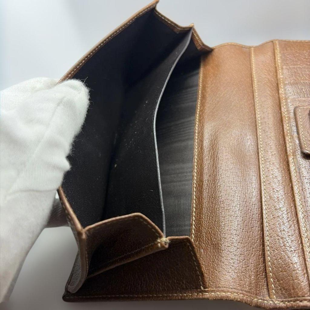 Used GUCCI Long Wallet GG Canvas Brown