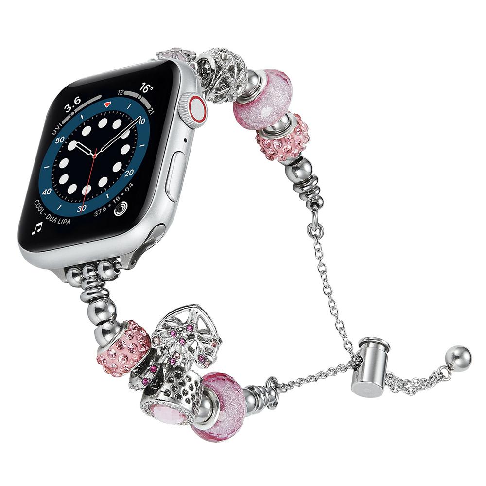 

Beaded Bracelet Band for Apple Watch Series 10 42mm/9 8 7 41mm/SE (2023) SE (2022) SE 6 5 4 40mm/3 2 1 38mm Jewelry Watch Strap Silver/Owl