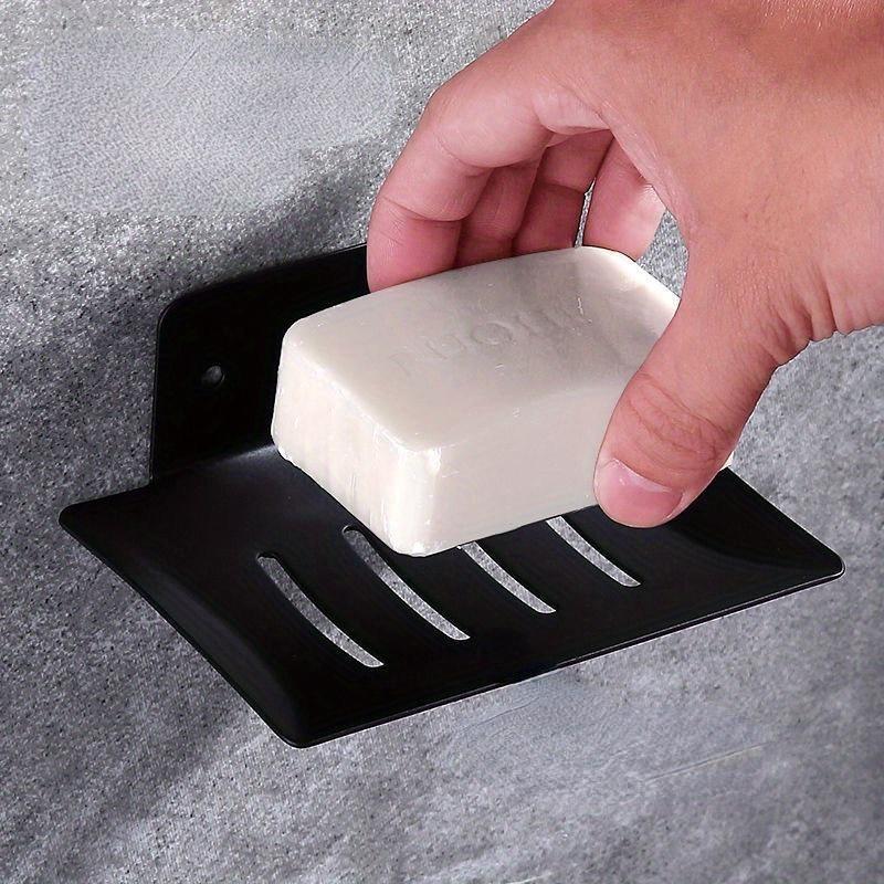 304 Soap Box Soap Dish Stainless Steel Non Perforated Black Bathroom Drain Room Soap Dish Wall Mounted Shelf