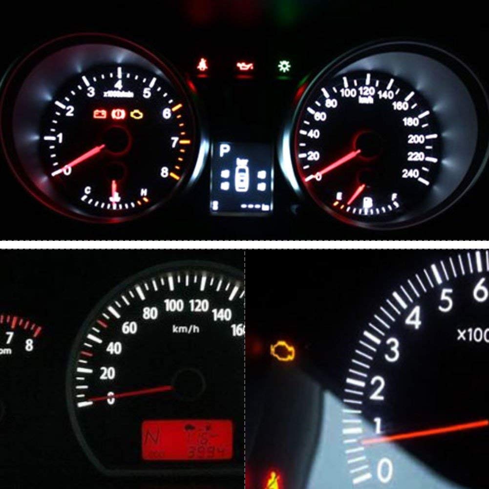 NAKOBO Universal T3 2SMD 3014 Chip Car LED Light Dashboard Meter Panel Light Bulb / White (10 Pack)