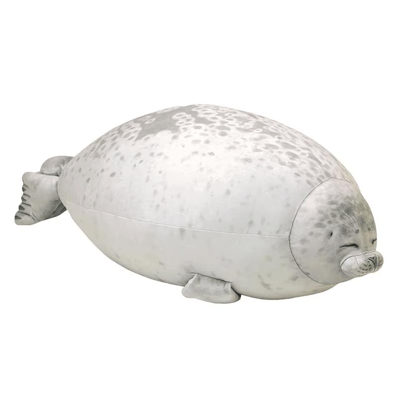 Pluche Dikke Zeehonden Knuffels Schattige Cartoon Zee Dieren Zacht Groot Knuffelkussen Baby Slaapkussen Schattig Sierkussen Cadeau Voor Kind 60cm