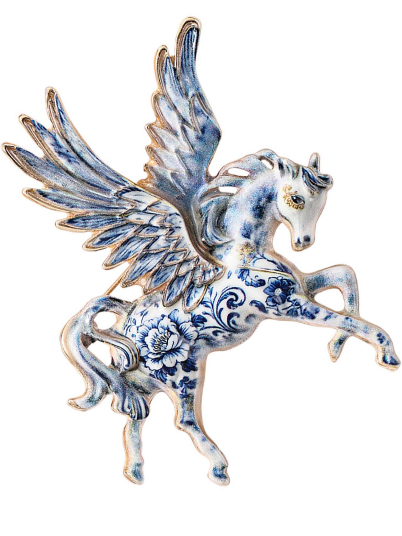 

1 Piece Set Painted Flying Horse Unicorn Brooch Vintage Art Style Suitable for Suit Wear / Accessory Accent / Holiday Gift