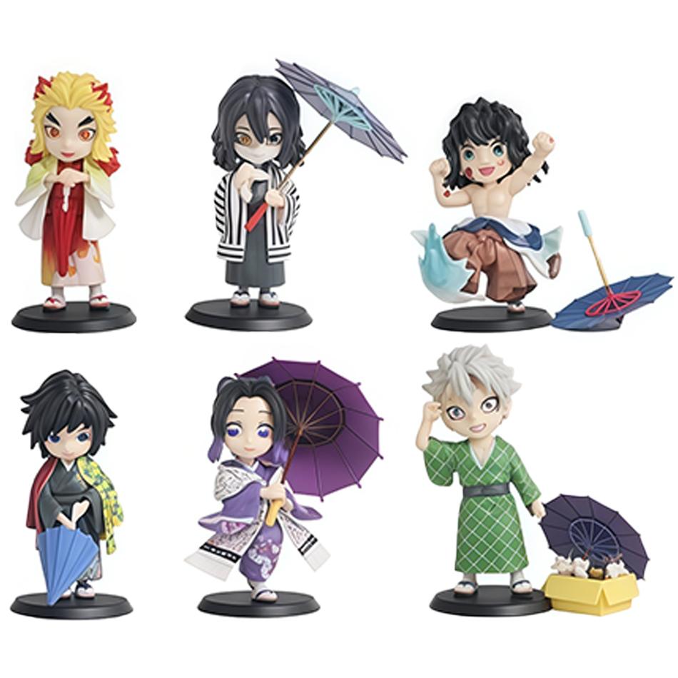 Demon Slayer Figure Toy Anime Kimetsu Yaiba Umbrella Tanjiro Nidouzi Inosuke Zenizu Figurine Model Doll Gifts PVD no series Kid Friendly Entertaining