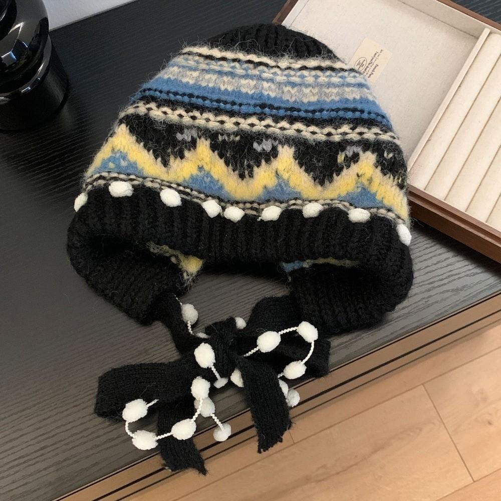Ear Protection Knitted Cap Thickened Beanie Hats Cute Winter Hat  Winter