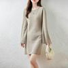 Women Sweater Dress 100% Wool MODERN NEW SAGA O-neck Knit Long Pullover Winter Jumpers Wool Long Dress Female