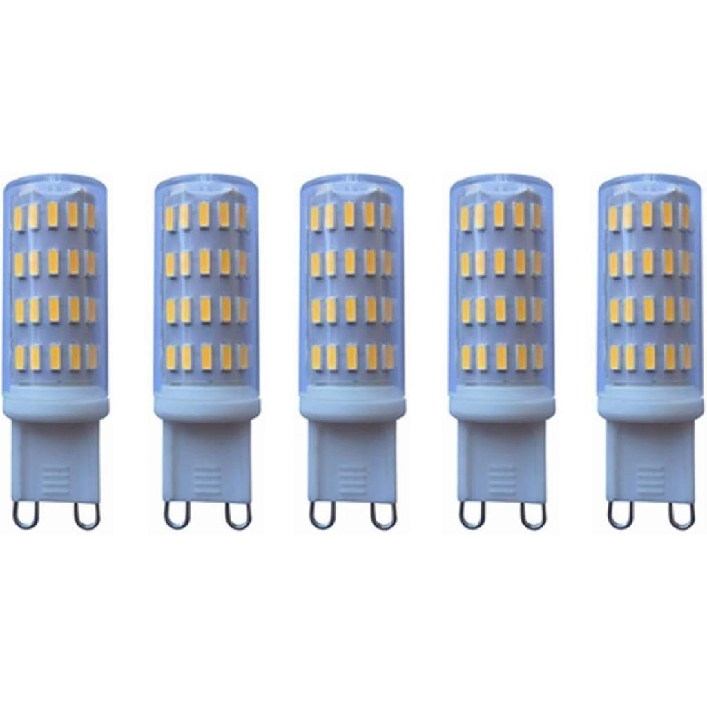 12-24 Volt AC/DC G9 LED Light Bulb, 5W 63LED 4014, 400-450 Lumen, Warm White 3000K/Cool White 6000K, for RV Camper Marine,Solar Power Light and Off