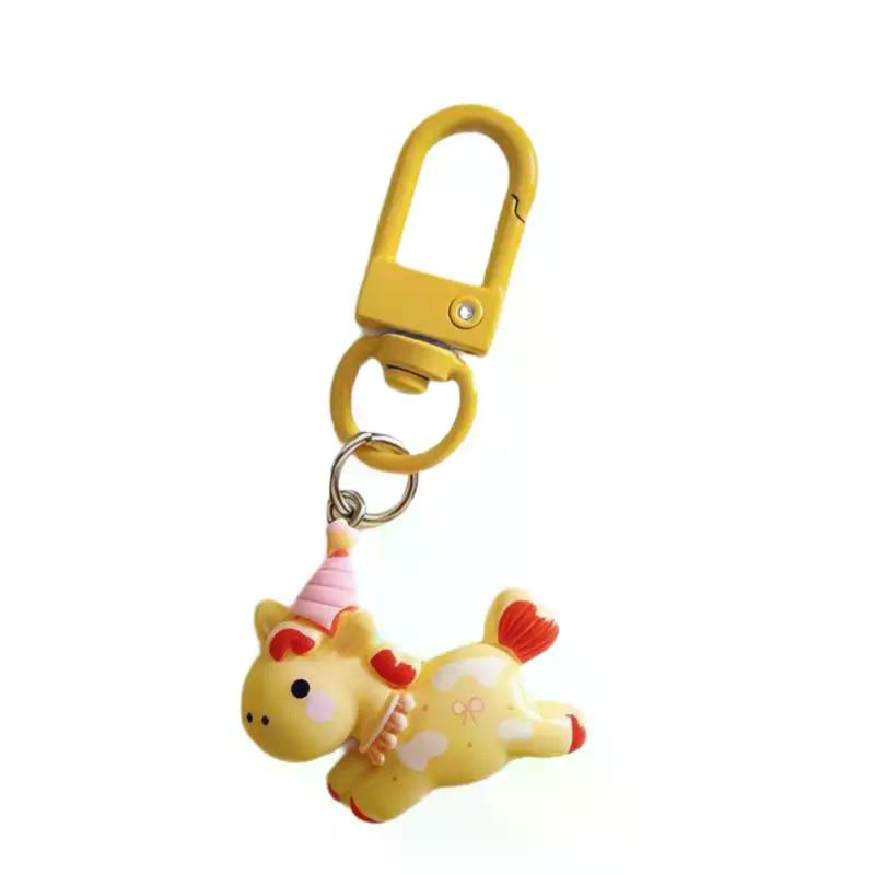 Cute Cartoon Pony Keychain Kawaii Year Of The Horse Decoration Creativity Horse Backpack Pendant Accessories New Year Gift