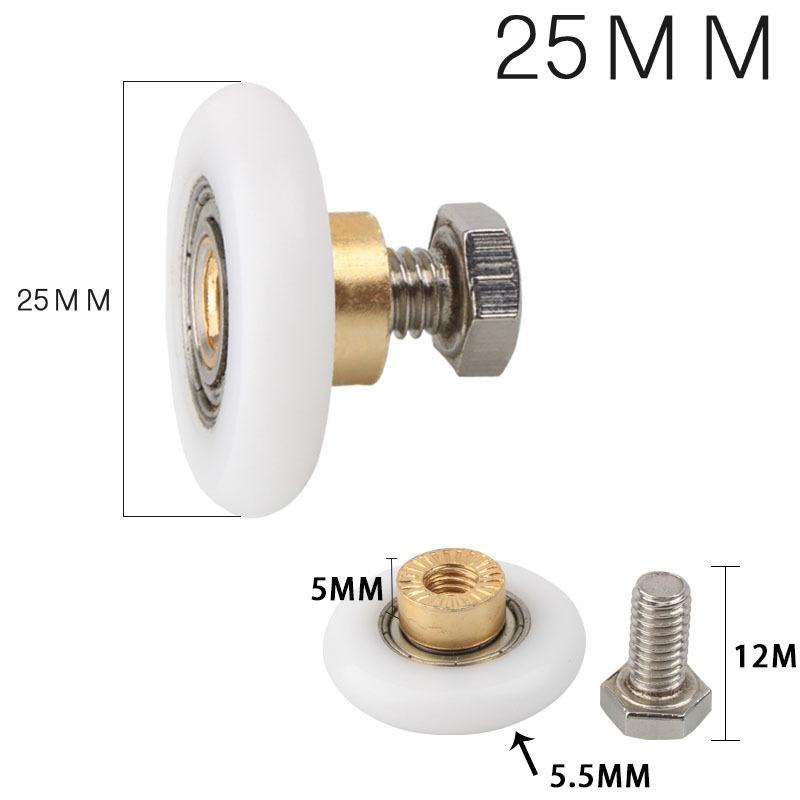 4 Stück 20/23/25/27mm Duschwandrollen Riemenscheibe Badezimmer Schiebetür Räder Schiebetür Radrollen Badezimmer Zubehör