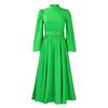 Spring and Autumn Plus Size Women's Dress Half High Neck Split Sleeve Waist Temperament Waist Slim Large Swing Dresses