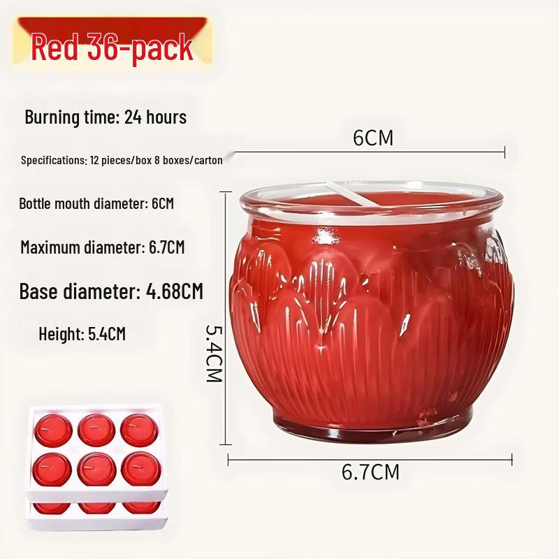 24-Hour Lotus Glass Oil Lamp
