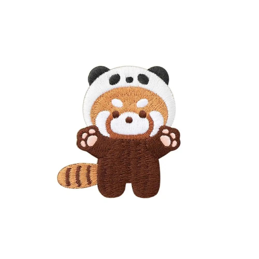 Panda Red Panda Brooch Fashion Bear Tiger Animal Brooch Rabbit Breastpin Embroidery Red Panda Pin Gift