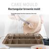 Non Stick Carbon Steel Brownie Baking Pan With Removable Dividers Even Cut Design Perfect For Home Kitchen Baking Cake Cookie
