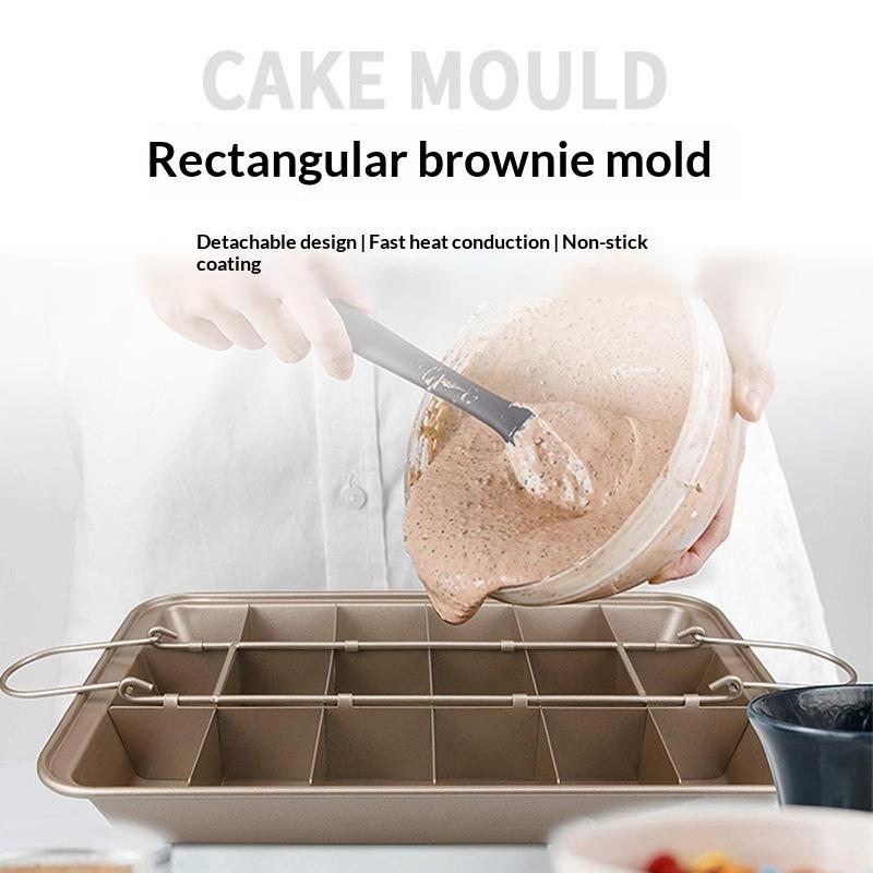 Non Stick Carbon Steel Brownie Baking Pan With Removable Dividers Even Cut Design Perfect For Home Kitchen Baking Cake Cookie