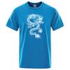 Chinese Style White Dragon Men Tshirts Fashion Breathable T Shirts Loose Cotton Tee Clothing High Quality Brand Male T-Shirt