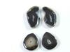 AAA Black Slice Dyed Druzy Agate 2 Matched Pair Fancy Loose Gemstone 14-19MM SK-2219