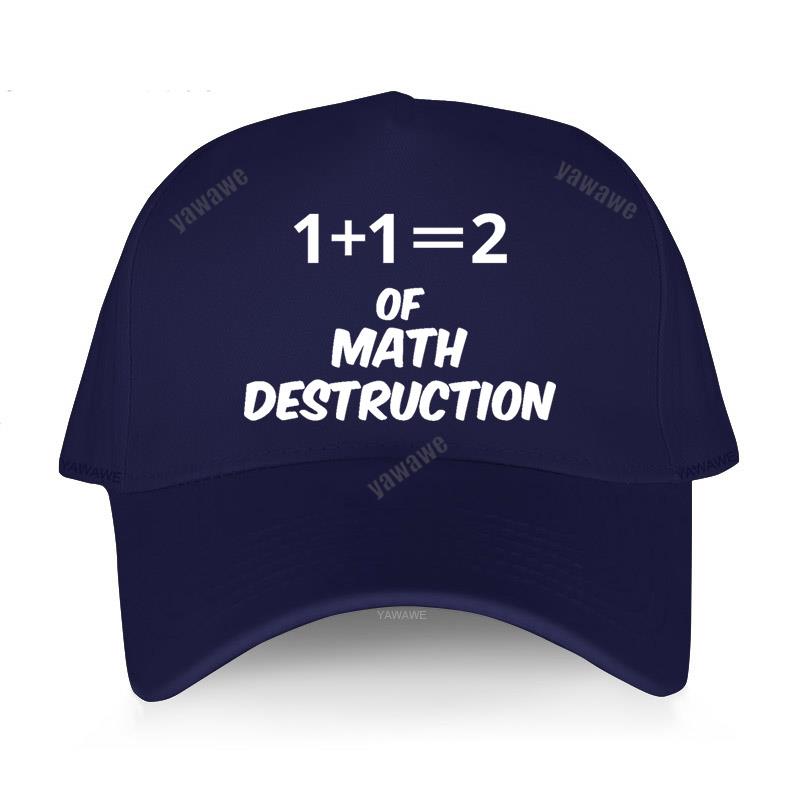Black Casual Boys Printed Baseball Cap 1+1=2 Weapon of Math Destruction Man Women Summer Hat outdoor Snapback caps sport bonnet