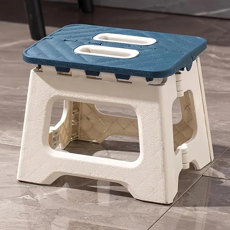 1pc Portable Folding Stool, Lightweight and Sturdy Step Stool with Handles and Non-Slip Function, Suitable for Outdoor Camping