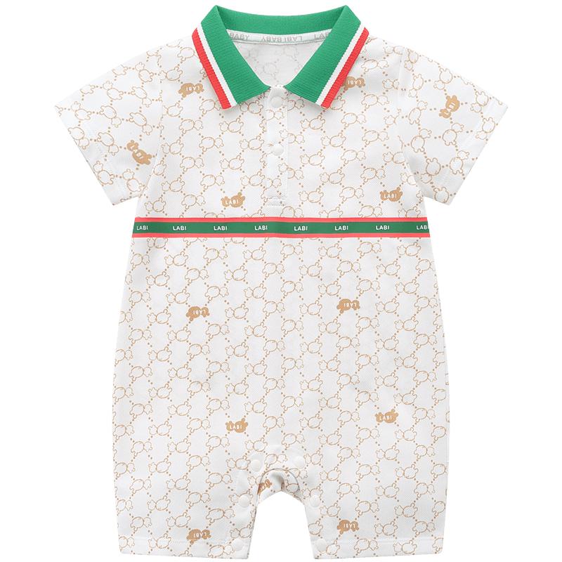 Rabepee Baby Boys  Summer Short-Sleeve Lapel Romper 66