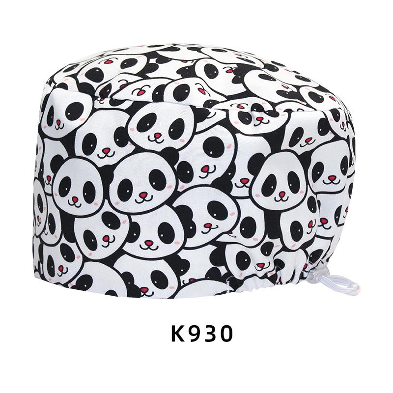 Cartoon Printed Nursing Caps Men Women Medical Hats Adjustable Long Hair Pet Dental Clinic Doctors Scrub Hat