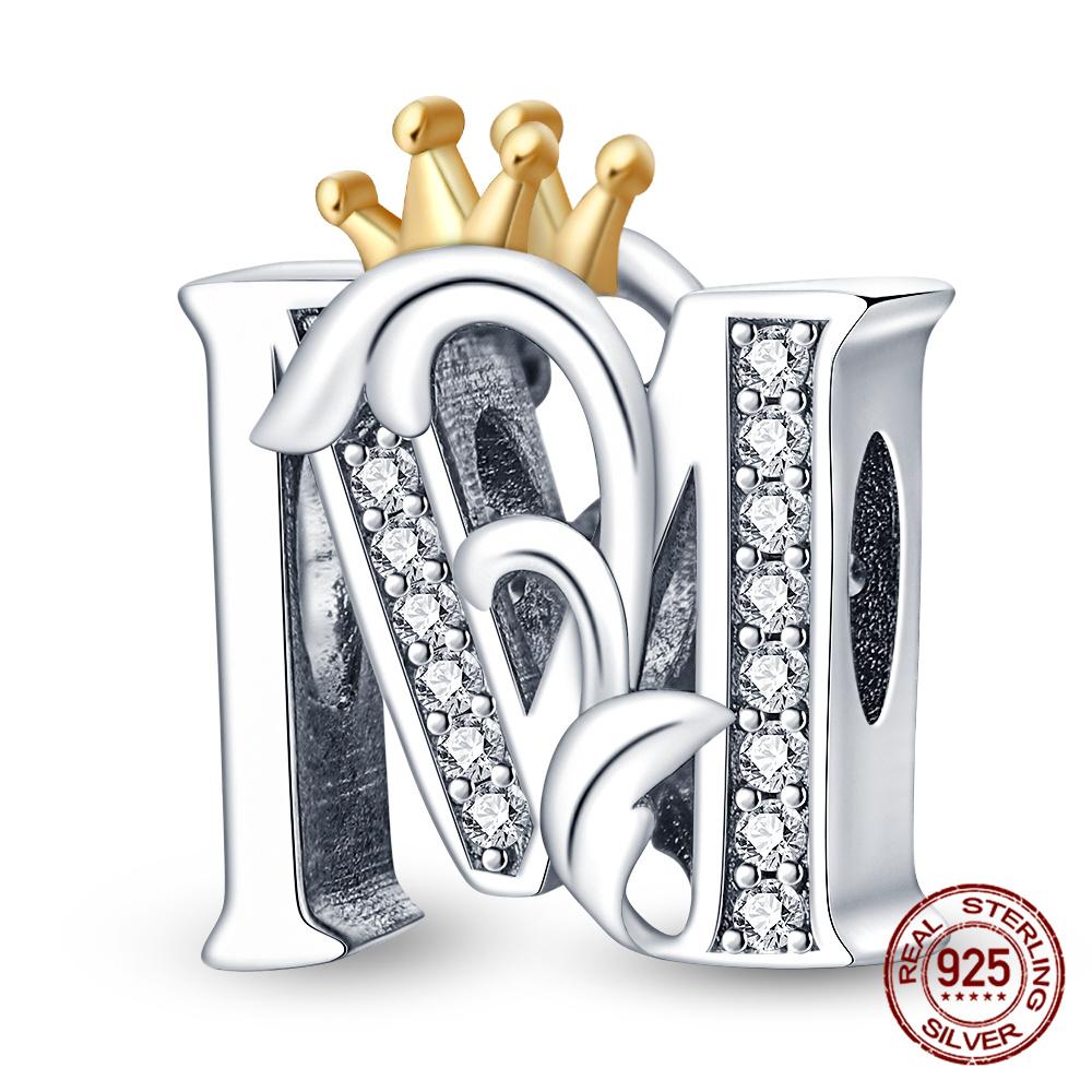 Classic Crown 26 Letters A-Z Copper Charms Fitoriginal Bracelets Diy Jewelry Making For Women Gift