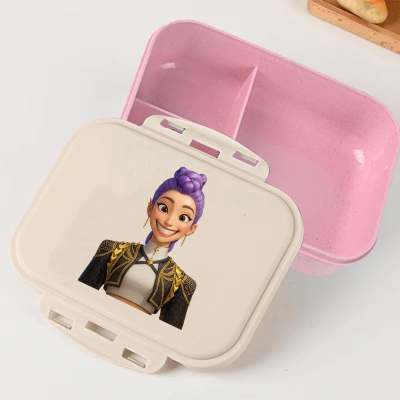 Portable Office Pink kpop Lunch Box Anime Food Storage Containers for k Pop School Picnic Lunchbox Office Dinner Case Gift
