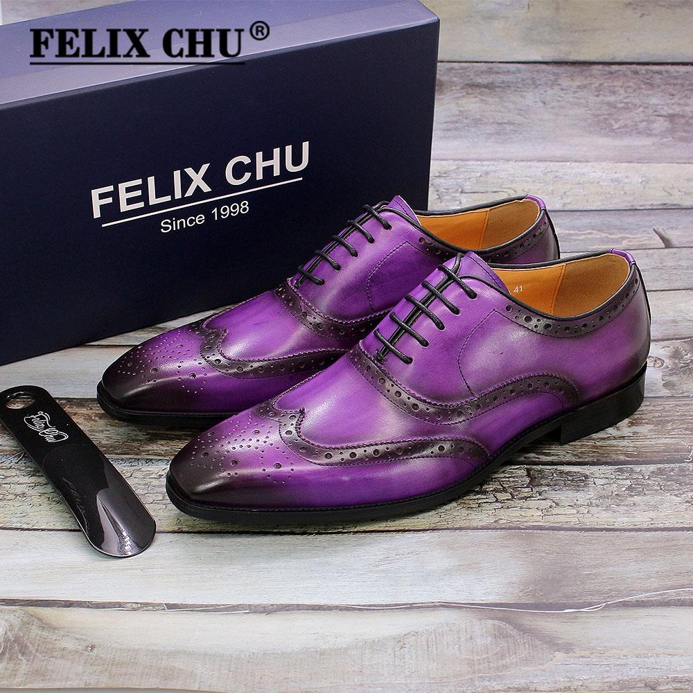 Fashion Size 7-12 Handmade Men's Wingtip Oxford Shoes Genuine Calfskin Leather Brogue Dress Shoes Classic Business Formal Shoes for Men