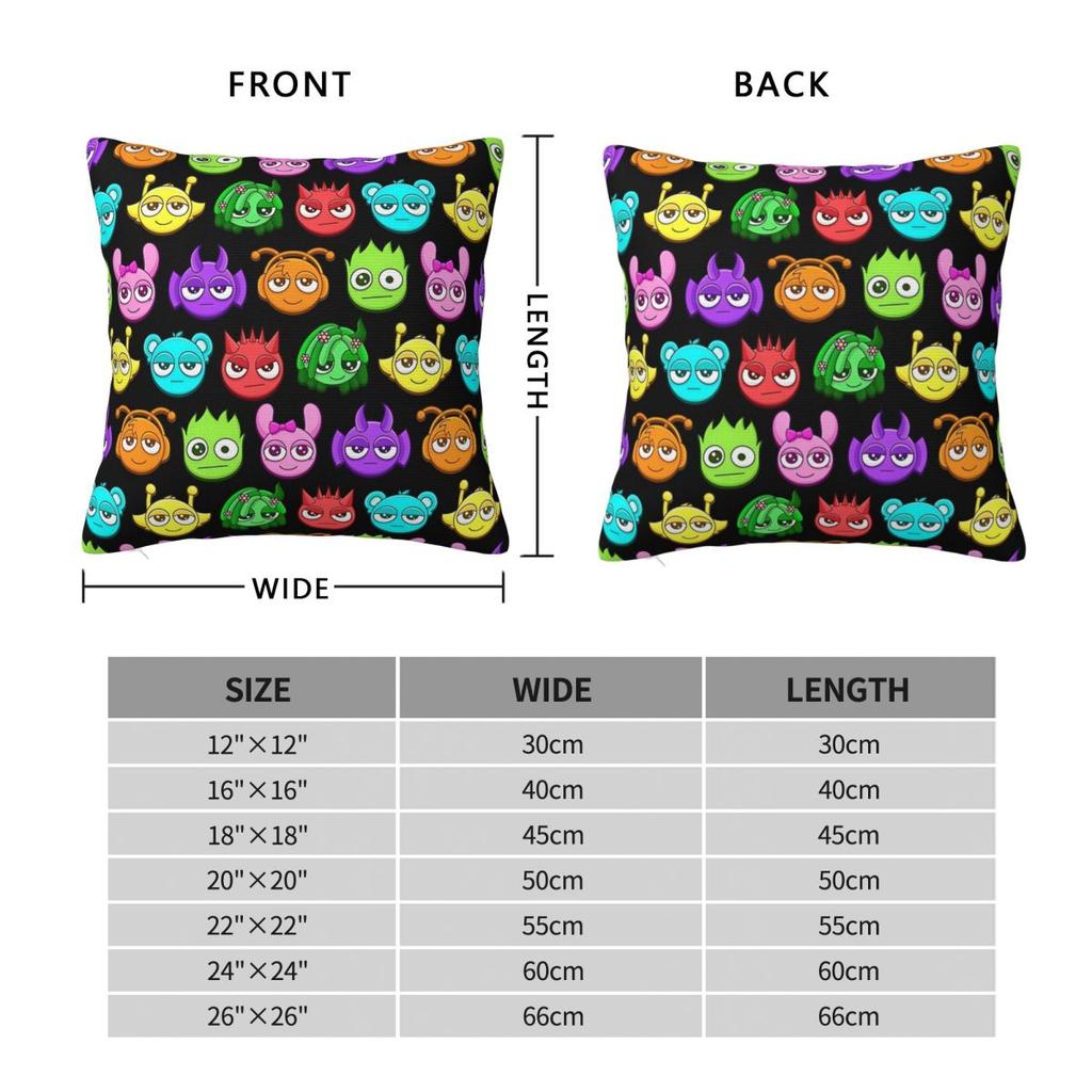 Pillow Cover Sprunki Cute Characters Seamless Pattern Cushion Cover Fashion Pillow Case For Sofa Home Decoration Pillowcases