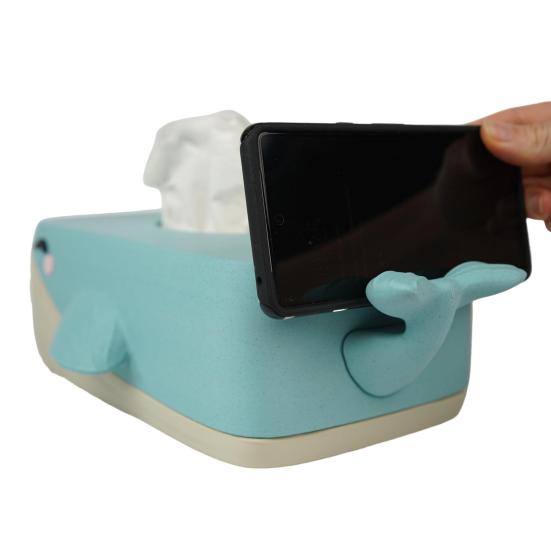 Tissue Box Cover Large Capacity Easy To Install Creative Whale Shaped 3D Printed Tissue Case Paper Holder