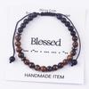 Woven Morse Code Bracelet 6mm Tiger's Eye Stone Black Frosted Code Bracelet Tiger's Eye Stone Morse Code Bracelet