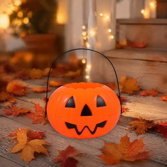 Feiertagsdekoration Requisiten 1/2/3 Stück Halloween Kürbis Süßigkeiten Eimer, Süßes oder Saures Halter Korb, Korb Jack-O-Lantern Süße Snack Eimer mit