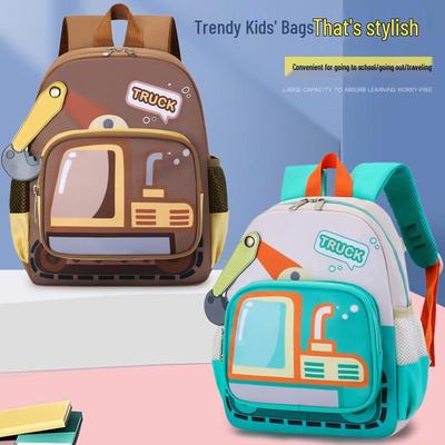Cartoon Excavator Backpack for Toddlers: Lightweight, Cute, and Perfect for Kindergarten