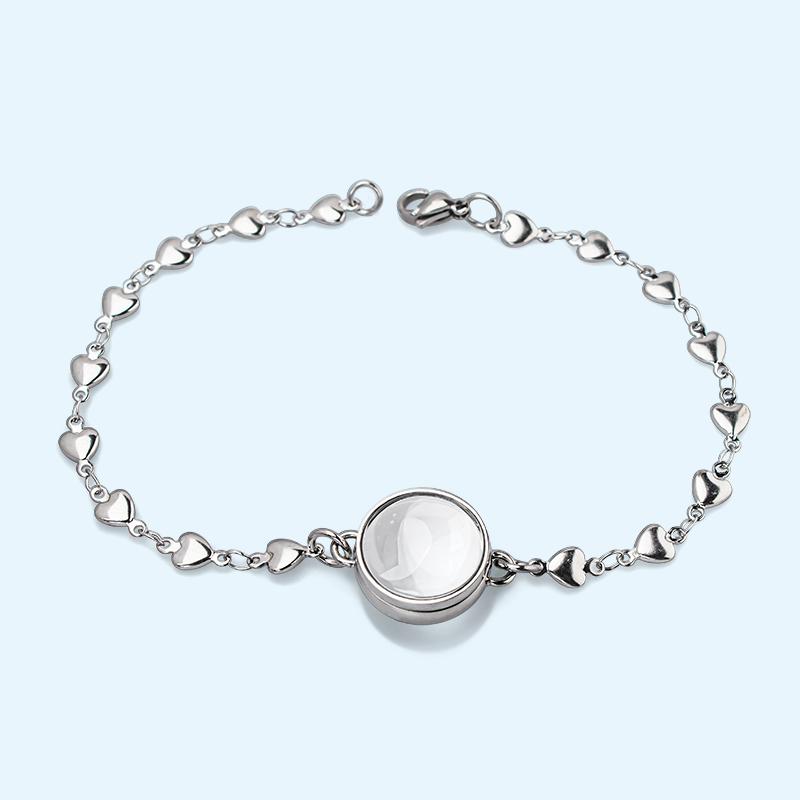 Edelstahl Doppel gekrümmtes Medaillon Armband Kette Glas Speicher Anhänger Schwimmendes Medaillon Armreif Füllbar DIY Schmuckherstellung