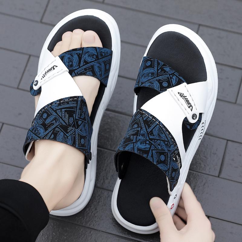 Sandales Décontractées pour Hommes Été Nouveau Respirant Semelle Souple Confort Chaussures de Plage Mode Pantoufles Double Usage Sandales à Semelle Épaisse Antidérapantes