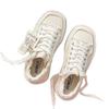 Meilaide Women's Square-Toe Canvas Shoes, Thick-Soled, Spring 2025 Hong Kong Style, Versatile Little White Casual Shoes