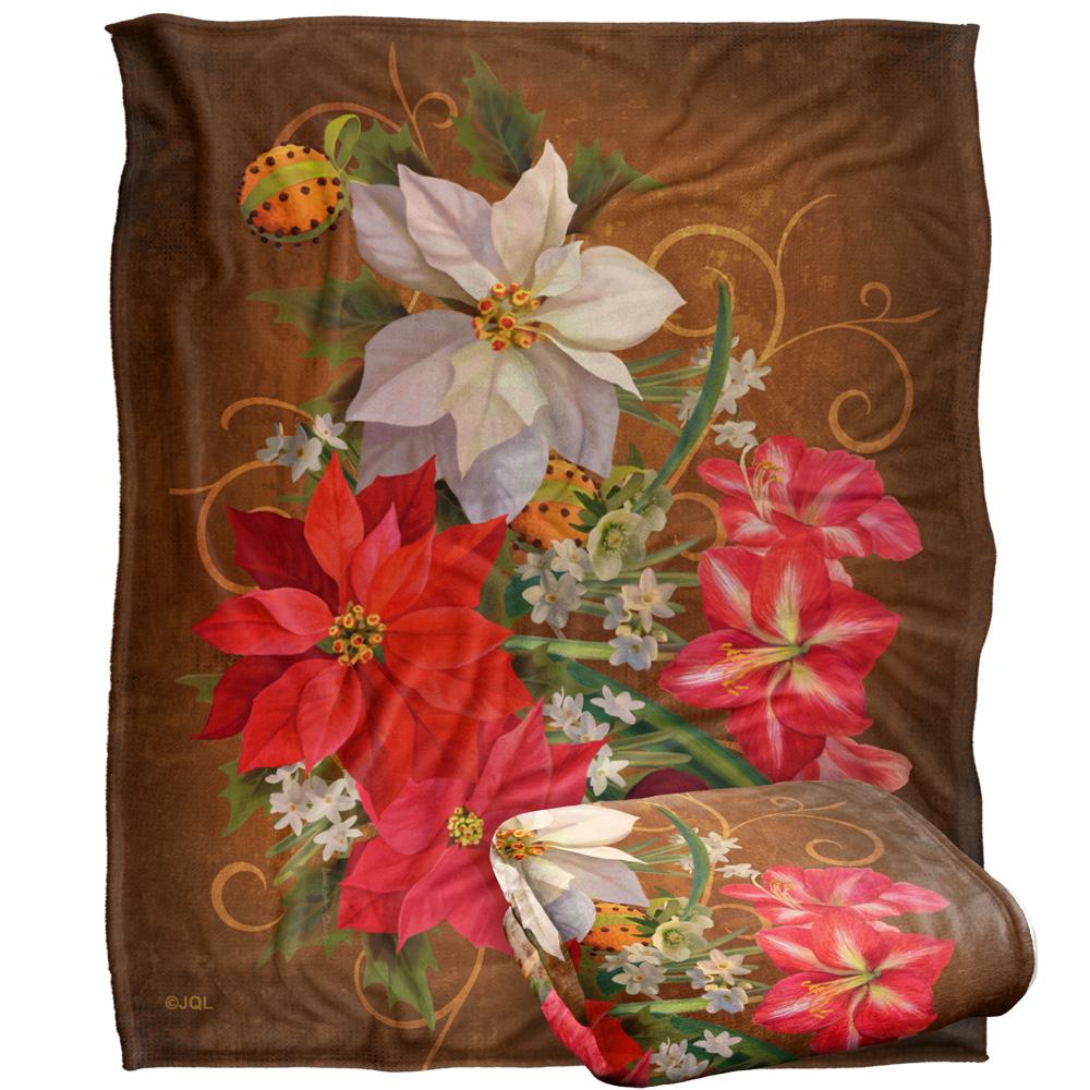 JQ Licensing Silky Poinsettia Supersoft Blanket