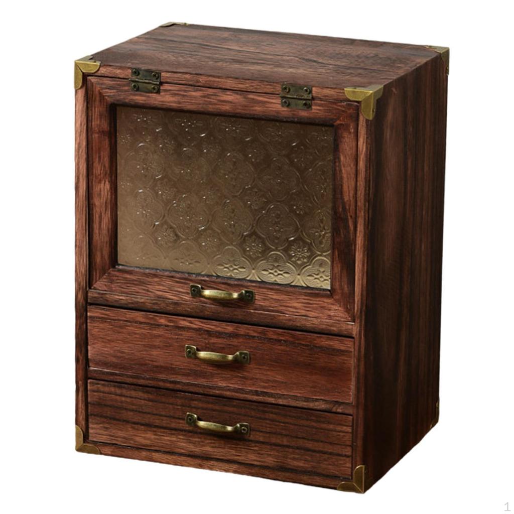 Makeup Organizer Cosmetic Display Case Jewelry Portable with Drawer for Bathroom