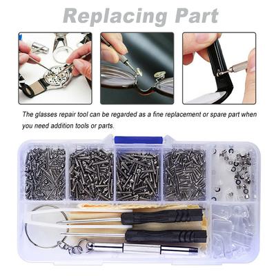 1 Box Eyeglasses Repairing Set Portable Replacement Silicone Frame Nose Pad Sunglasses Tool Accessories with Screws