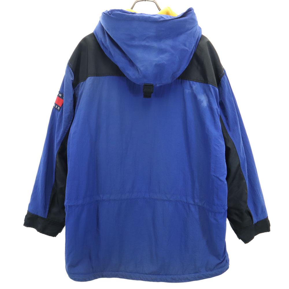 TOMMY HILFIGER 90s Old Flag Tag Nylon jacket M Blue Back fleece Men's Used