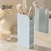 Plastic Pencil Cup Storage Organizer Holder 5 with Slanted Pen Compartments Stationery Art Tool Macaron Colors Space Saving for
