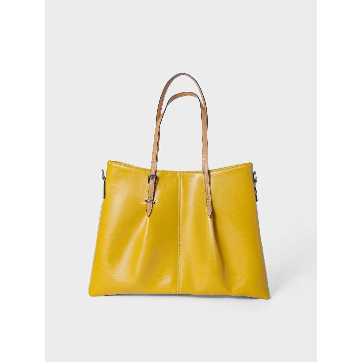 Genuine Leather Women's Bag for Work Commute, Niche Style Handbag, Color-Block Design, High-End Feel, Large Capacity, Single Shoulder Crossbody Tote