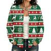 Damen Strickjacke mit langen Ärmeln und Weihnachtsdruck für die Feiertagsparty und den täglichen Gebrauch