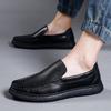 High Quality Leather Men's Loafers Fashion Casual Red Comfortable Driving Shoes Men Light Breathable Slip-on Moccasins For Men