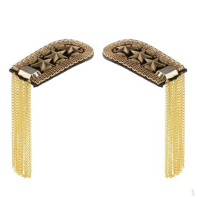 2 peças estrela borla epaulette placa de ombro marca decorações de fantasia punk - ouro