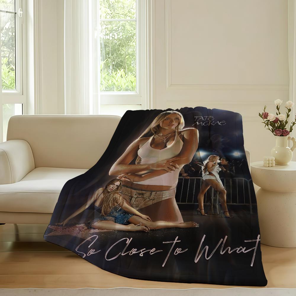 Singer Tate McRae So Close To What Blanket Warm Soft Suitable For Bedroom Sofa Bed Living Room Office Travel Camping Gifts