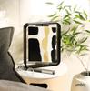 Umbra Bellwood 8x10 Desk Picture Frame with Curved Wood Trim and Rotating Walnut Double-Sided Display,