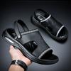 Leather Sandals Men's Casual Men's Shoes Breathable Thick-soled Waterproof and Non-slip Middle-aged Dad Beach Shoes Men Breathable and Comfortable