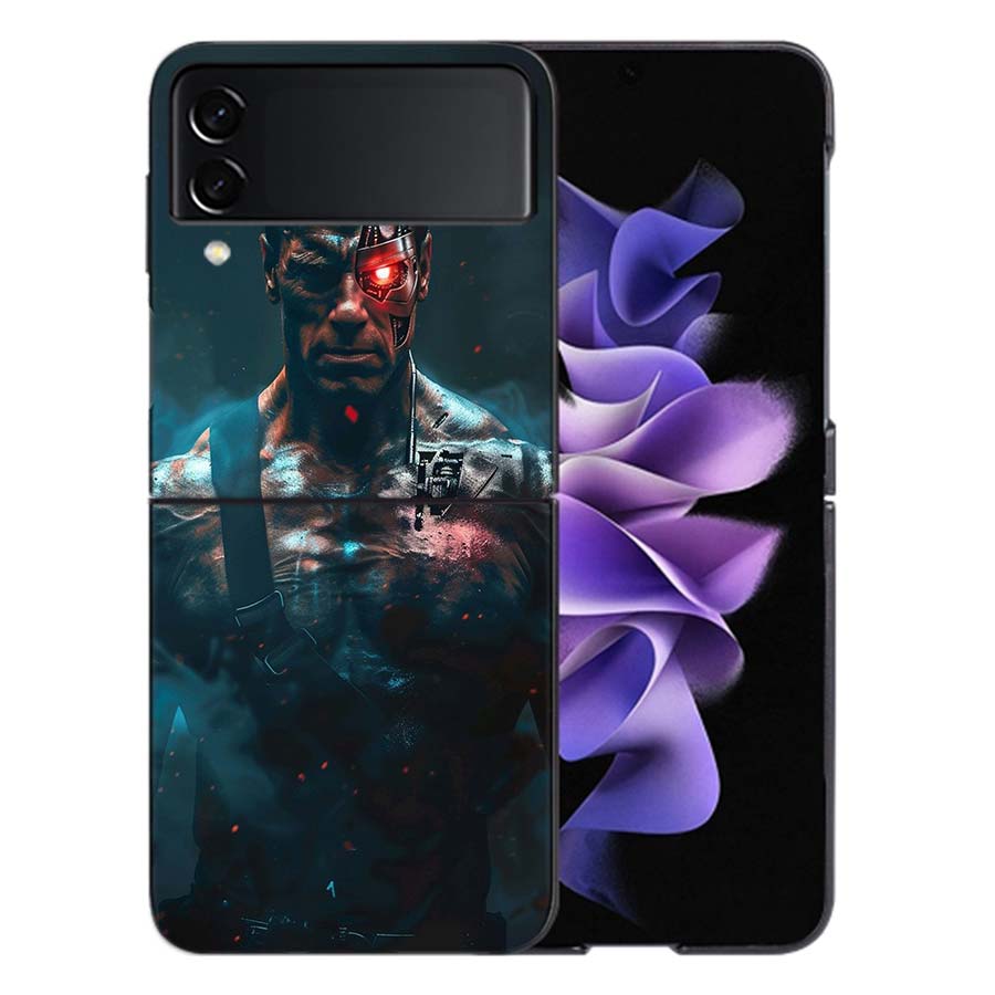 Arnold Schwarzenegger Terminator Phone Case For Samsung Z Flip 6 7 5G Galaxy Z Flip 5 4 3 5G Cases Shockproof Hard Cover TPU