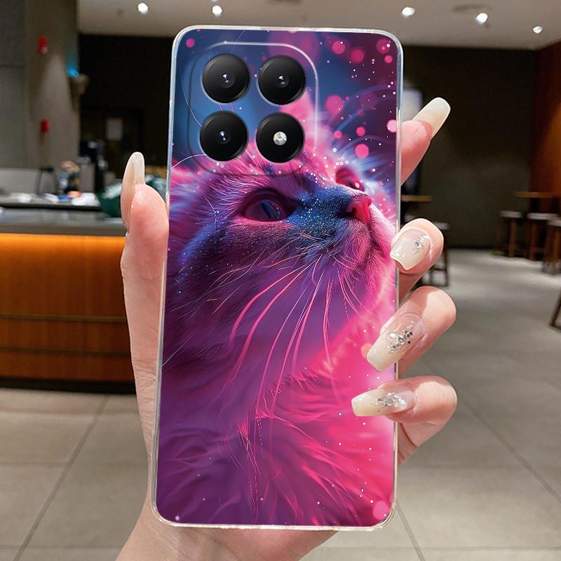 For Xiaomi 15T Case Aesthetic Fashion Cute Cat Astronaut Soft Silicone TPU Back Cover For Xiaomi 15T Pro Transparent Phone Case